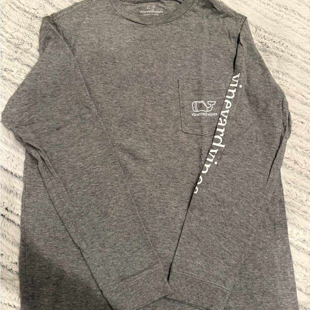 Vineyard Vines Boys Long-Sleeve Pocket Tee - Gray